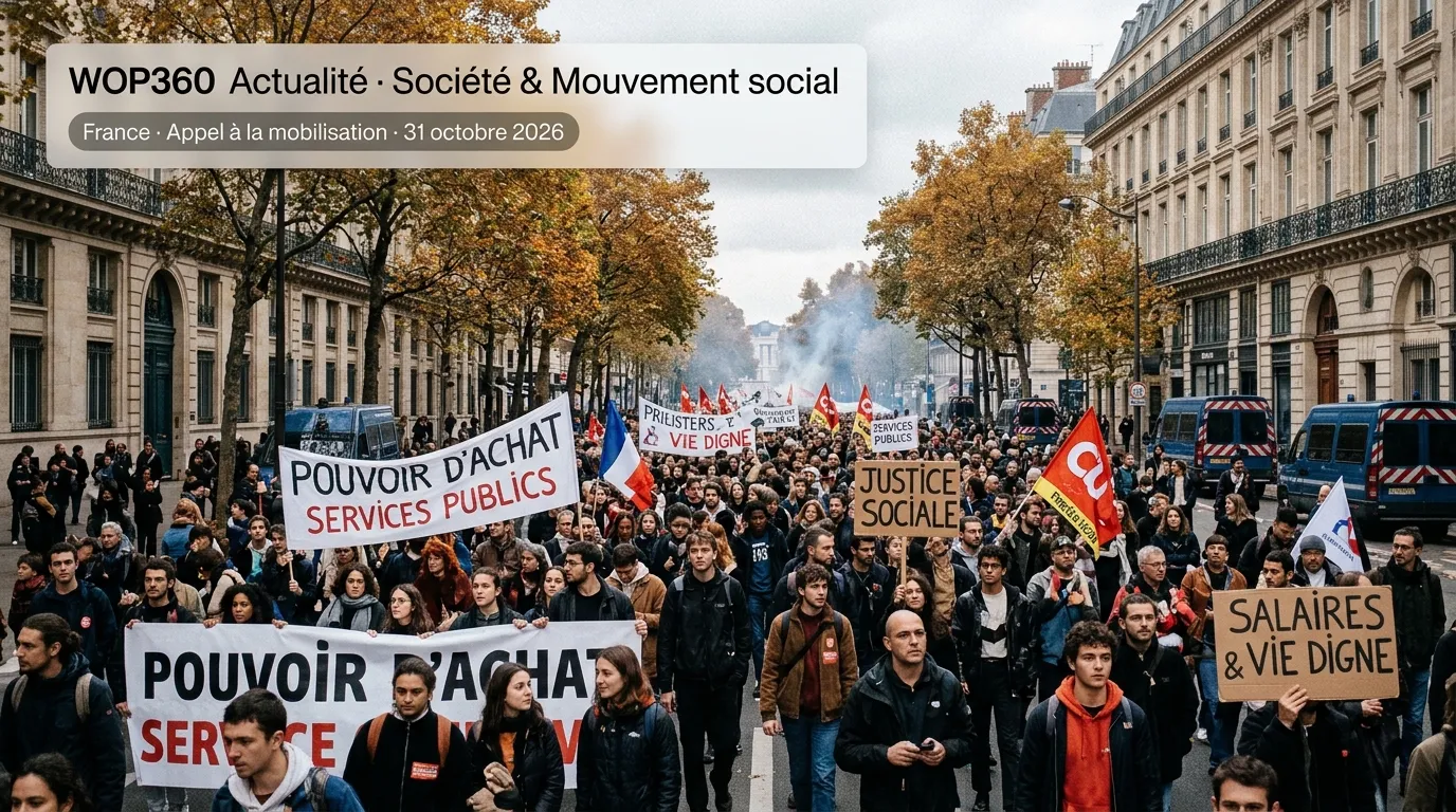 Manifestations en France : mobilisation du 31 octobre 2026